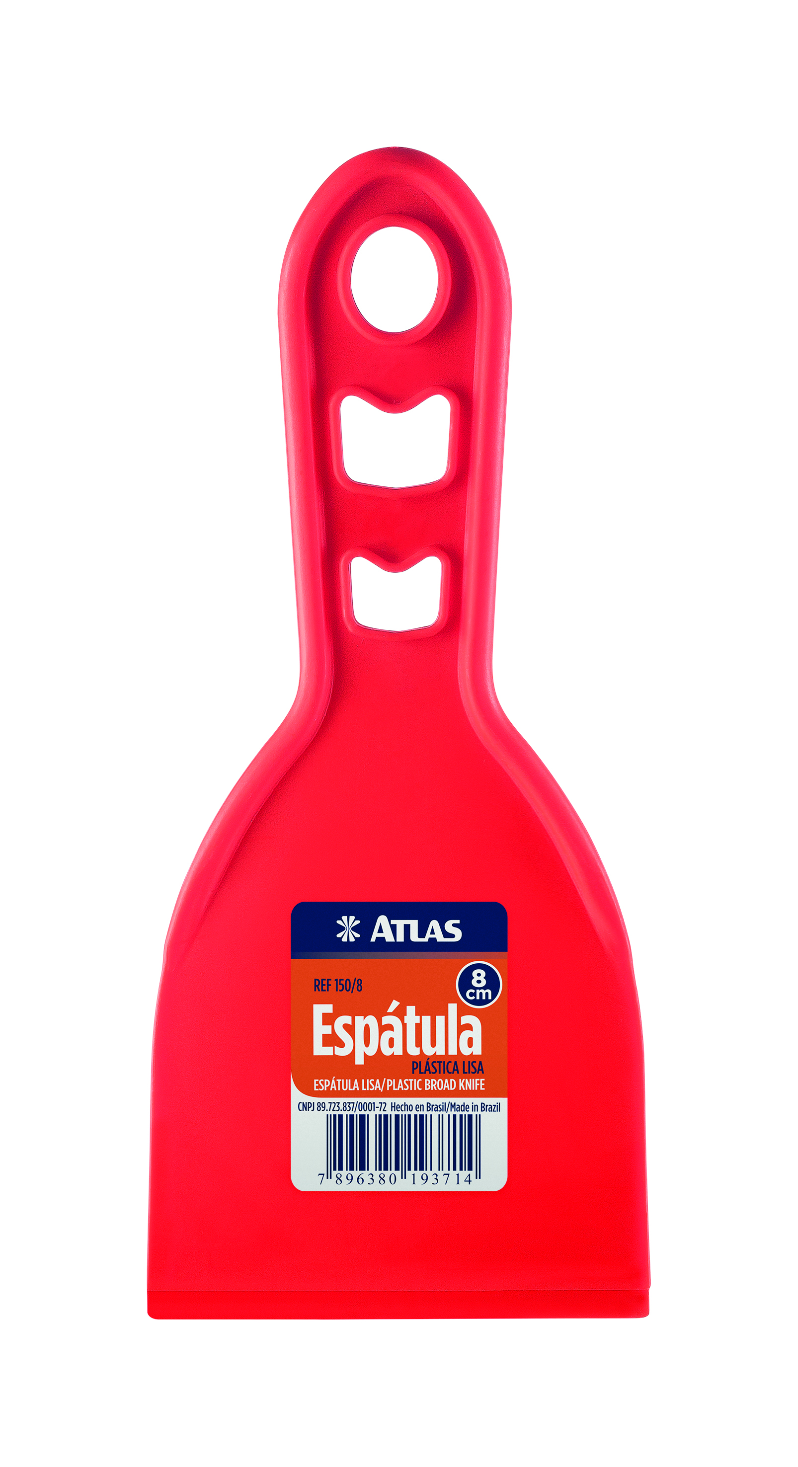 Espátula plástica lisa. Especial para aplicação e acabamento de texturas decorativas.